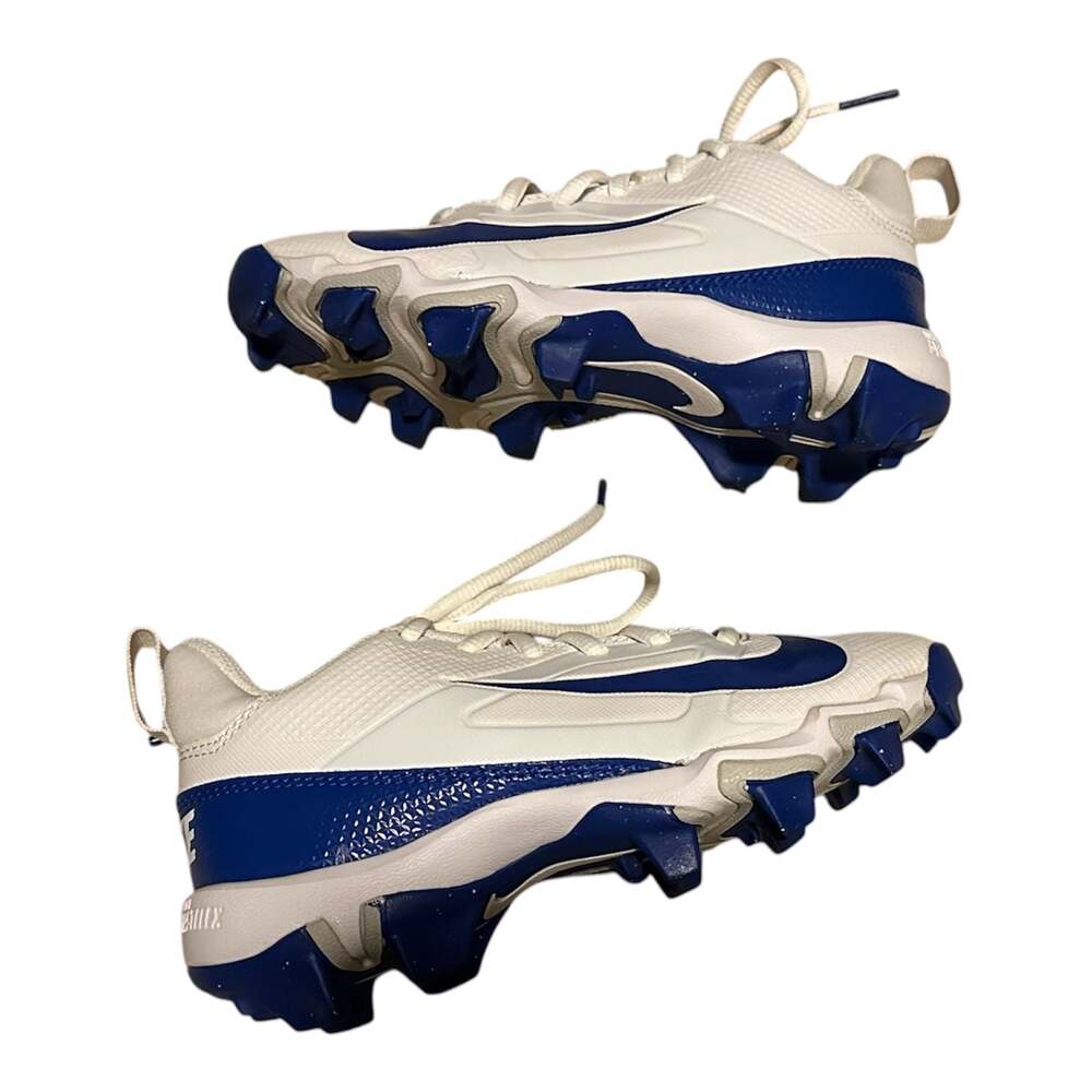 Nike Alpha Menace 3 Shark Football Cleats White/Blue Size 1Y